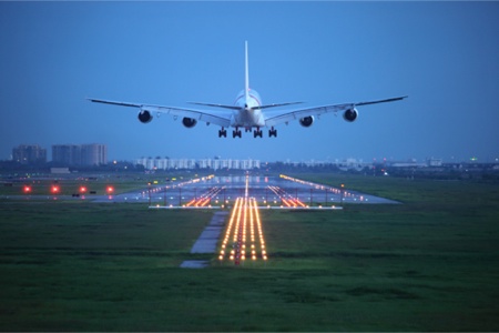dusk-landing-lights